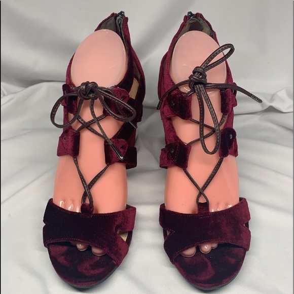 CIRCUS by SAM EDELMAN  Emilia Malbec Velvet Heels - Picture 8 of 10